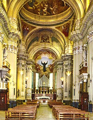 The interior of St. joseph of Cupertino basilica in Osimo